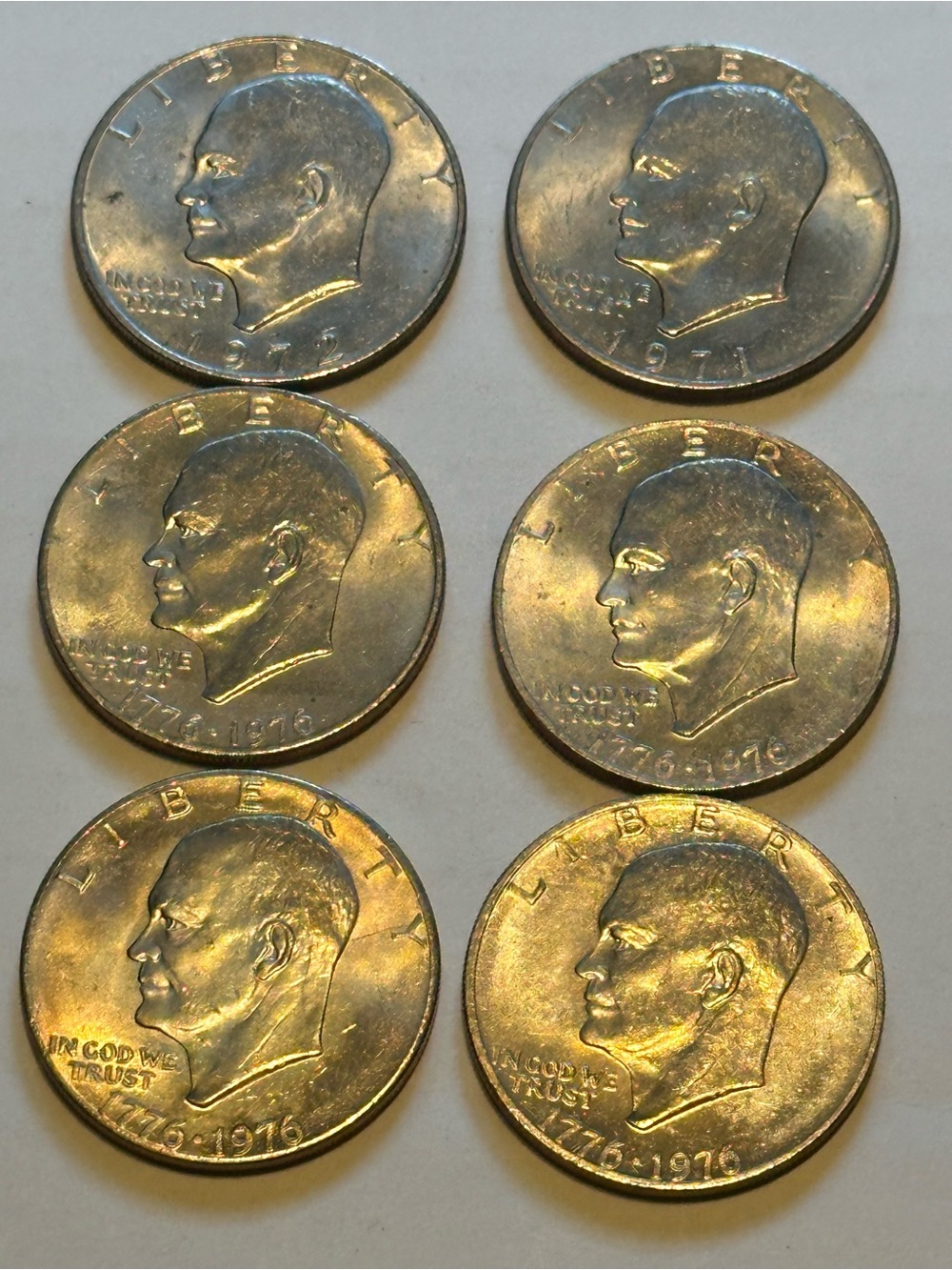 Eisenhower Dollars, lot of 6